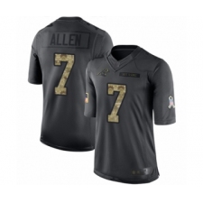 Men's Carolina Panthers #7 Kyle Allen Limited Black 2016 Salute to Service Football Jersey
