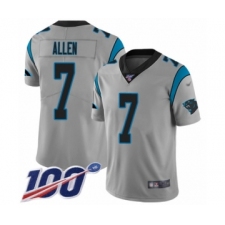 Men's Carolina Panthers #7 Kyle Allen Silver Inverted Legend Limited 100th Season Football Jersey