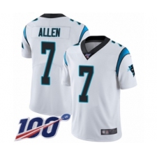 Men's Carolina Panthers #7 Kyle Allen White Vapor Untouchable Limited Player 100th Season Football Jersey