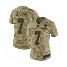 Women's Carolina Panthers #7 Kyle Allen Limited Camo 2018 Salute to Service Football Jersey