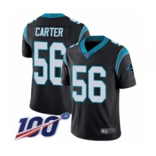 Men's Carolina Panthers #56 Jermaine Carter Black Team Color Vapor Untouchable Limited Player 100th Season Football Jersey