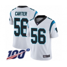 Men's Carolina Panthers #56 Jermaine Carter White Vapor Untouchable Limited Player 100th Season Football Jersey