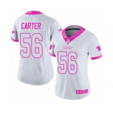 Women's Carolina Panthers #56 Jermaine Carter Limited White Pink Rush Fashion Football Jersey