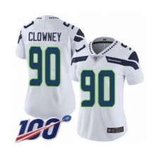 Women's Seattle Seahawks #90 Jadeveon Clowney White Vapor Untouchable Limited Player 100th Season Football Jersey