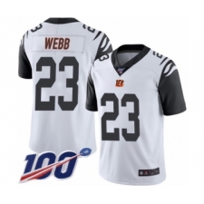 Men's Cincinnati Bengals #23 B.W. Webb Limited White Rush Vapor Untouchable 100th Season Football Jersey