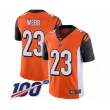 Youth Cincinnati Bengals #23 B.W. Webb Orange Alternate Vapor Untouchable Limited Player 100th Season Football Jersey