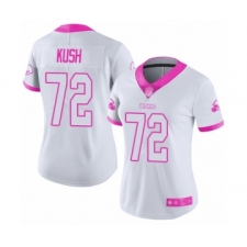 Women's Cleveland Browns #72 Eric Kush Limited White Pink Rush Fashion Football Jersey
