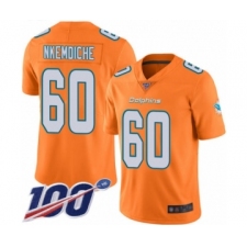 Youth Miami Dolphins #60 Robert Nkemdiche Limited Orange Rush Vapor Untouchable 100th Season Football Jersey