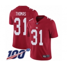 Men's New York Giants #31 Michael Thomas Red Limited Red Inverted Legend 100th Season Football Jersey