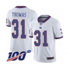 Youth New York Giants #31 Michael Thomas Limited White Rush Vapor Untouchable 100th Season Football Jersey