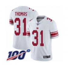 Youth New York Giants #31 Michael Thomas White Vapor Untouchable Limited Player 100th Season Football Jersey