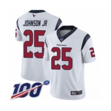 Men's Houston Texans #25 Duke Johnson Jr White Vapor Untouchable Limited Player 100th Season Football Jersey