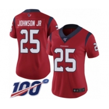 Women's Houston Texans #25 Duke Johnson Jr Red Alternate Vapor Untouchable Limited Player 100th Season Football Jersey