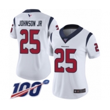 Women's Houston Texans #25 Duke Johnson Jr White Vapor Untouchable Limited Player 100th Season Football Jersey