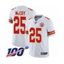 Men's Kansas City Chiefs #25 LeSean McCoy White Vapor Untouchable Limited Player 100th Season Football Jersey
