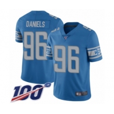 Men's Detroit Lions #96 Mike Daniels Blue Team Color Vapor Untouchable Limited Player 100th Season Football Jersey