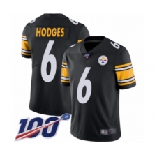Men's Pittsburgh Steelers #6 Devlin Hodges Black Team Color Vapor Untouchable Limited Player 100th Season Football Jersey