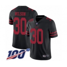Men's San Francisco 49ers #30 Jeff Wilson Black Vapor Untouchable Limited Player 100th Season Football Jersey
