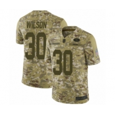 Men's San Francisco 49ers #30 Jeff Wilson Limited Camo 2018 Salute to Service Football Jersey