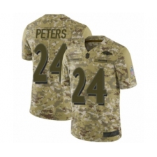 Men's Baltimore Ravens #24 Marcus Peters Limited Camo 2018 Salute to Service Football Jersey