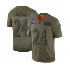 Men's Baltimore Ravens #24 Marcus Peters Limited Camo 2019 Salute to Service Football Jersey