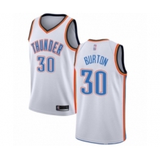 Men's Oklahoma City Thunder #30 Deonte Burton Authentic White Basketball Jersey - Association Edition