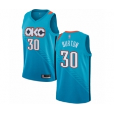 Women's Oklahoma City Thunder #30 Deonte Burton Swingman Turquoise Basketball Jersey - City Edition