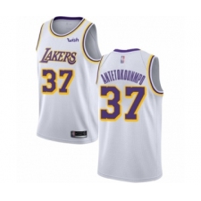 Men's Los Angeles Lakers #37 Kostas Antetokounmpo Authentic White Basketball Jersey - Association Edition