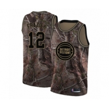 Men's Detroit Pistons #12 Tim Frazier Swingman Camo Realtree Collection Basketball Jersey