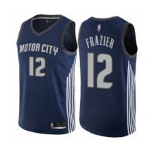Women's Detroit Pistons #12 Tim Frazier Swingman Navy Blue Basketball Jersey - City Edition