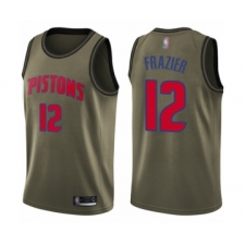 Youth Detroit Pistons #12 Tim Frazier Swingman Green Salute to Service Basketball Jersey