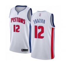 Youth Detroit Pistons #12 Tim Frazier Swingman White Basketball Jersey - Association Edition