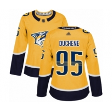 Women's Nashville Predators #95 Matt Duchene Authentic Gold Home Hockey Jersey