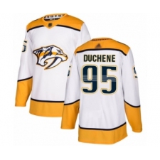 Youth Nashville Predators #95 Matt Duchene Authentic White Away Hockey Jersey