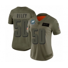 Women's Philadelphia Eagles #50 Duke Riley Limited Olive 2019 Salute to Service Football Jersey