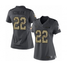 Women's Houston Texans #22 Gareon Conley Limited Black 2016 Salute to Service Football Jersey