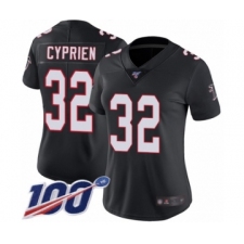 Women's Atlanta Falcons #32 Johnathan Cyprien Black Alternate Vapor Untouchable Limited Player 100th Season Football Jersey