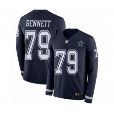 Men's Dallas Cowboys #79 Michael Bennett Limited Navy Blue Therma Long Sleeve Football Jersey