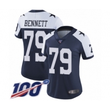 Women's Dallas Cowboys #79 Michael Bennett Navy Blue Throwback Alternate Vapor Untouchable Limited Player 100th Season Football Jersey