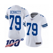 Women's Dallas Cowboys #79 Michael Bennett White Vapor Untouchable Limited Player 100th Season Football Jersey