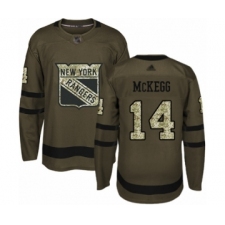 Men's New York Rangers #14 Greg McKegg Authentic Green Salute to Service Hockey Jersey