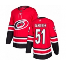 Men's Carolina Hurricanes #51 Jake Gardiner Authentic Red Home Hockey Jersey