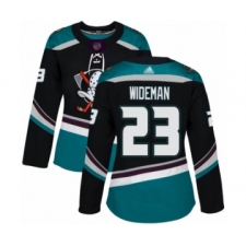 Women's Anaheim Ducks #23 Chris Wideman Authentic Black Teal Alternate Hockey Jersey