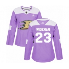 Women's Anaheim Ducks #23 Chris Wideman Authentic Purple Fights Cancer Practice Hockey Jersey