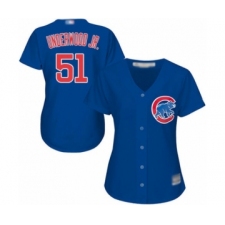 Women's Chicago Cubs #51 Duane Underwood Jr. Authentic Royal Blue Alternate Cool Base Baseball Player Jersey