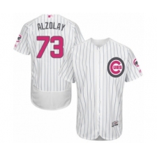 Men's Chicago Cubs #73 Adbert Alzolay Authentic White 2016 Mother's Day Fashion Flex Base Baseball Player Jersey