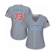 Women's Chicago Cubs #73 Adbert Alzolay Authentic Grey Road Cool Base Baseball Player Jersey