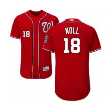 Men's Washington Nationals #18 Jake Noll Red Alternate Flex Base Authentic Collection Baseball Player Jersey