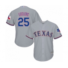 Youth Texas Rangers #25 Jose Leclerc Authentic Grey Road Cool Base Baseball Player Jersey