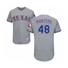Men's Texas Rangers #48 Rafael Montero Grey Road Flex Base Authentic Collection Baseball Player Jersey